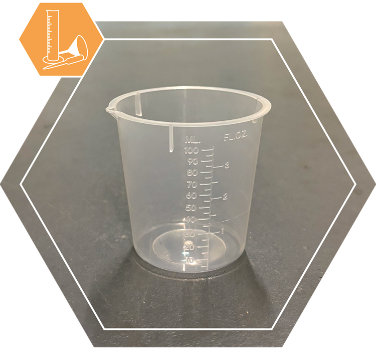Measuring cup 100 ml single use