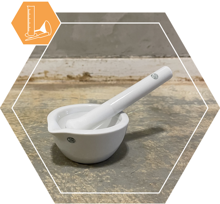 Mortar and pestle porcelain 70 mm