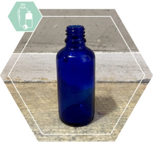 Bottle BLANE DIN18 blue glass 50 ml