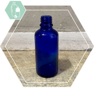 Fles BLANE DIN18 blauw glas 50 ml