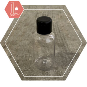Bottle POLLY 50 ml + black flap cap
