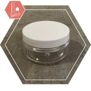 Low clear jar 100 ml + white lidl