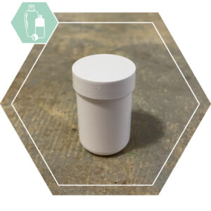 White plastic jar 35 ml + lid