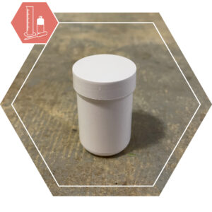 White plastic jar 35 ml + lid