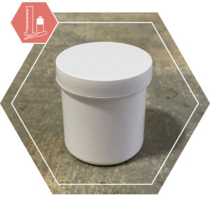 White plastic jar 125 ml + lid