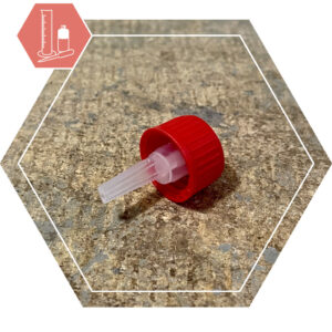 Cap DIN18 red dropper insert for alcohol